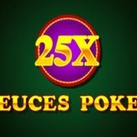 25x Deuces Poker slot logo by iSoftBet at Boomzino Casino