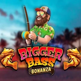 Bigger Bass Bonanza slot logo by Pragmatic Play at Boomzino Casino