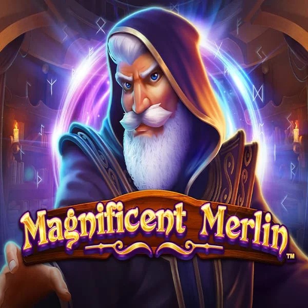 Magnificent Merlin slot logo by Greentube at Boomzino Casino