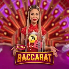 Official Live Casino logo: Mega Baccarat by Pragmatic Play at Boomzino Casino
